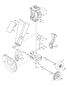 Chuteandwheels Diagram and Parts List for CS45M4 (24A-45M4700)(2015) Yard Machines Chipper Shredder